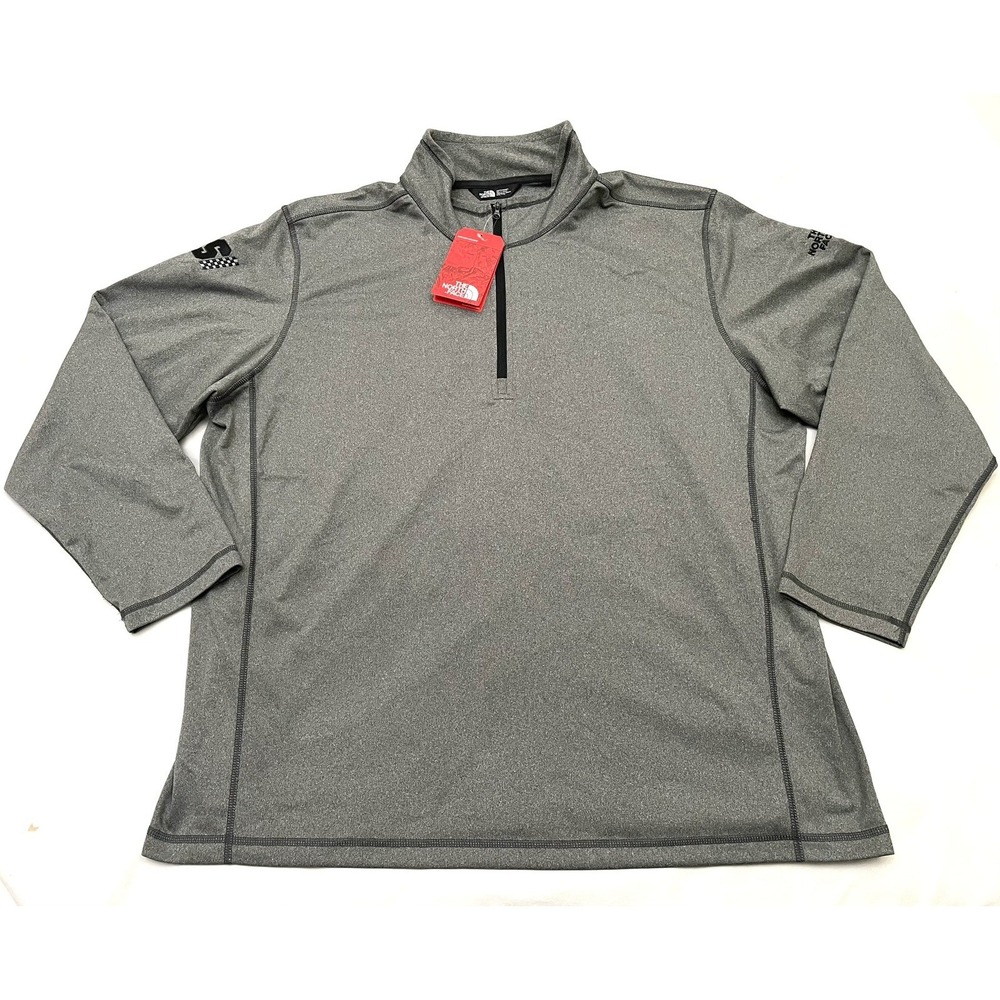 NEW The North Face Tech 1/4 Zip‎ Fleece 3XL Asphalt Heather Gray Lined Stretch